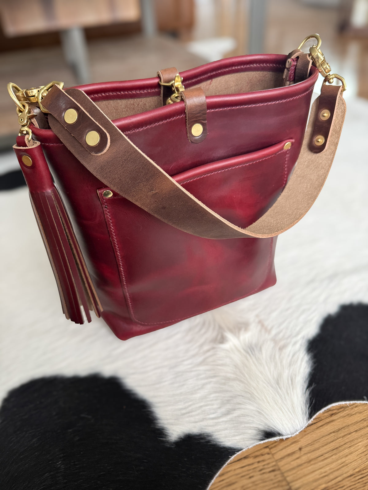 Bennett Bucket in Burgundy Chromexcel Horween