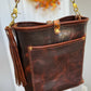 Bennett Bucket in Coffee Full Grain Bison Leather w/Dyed Strap