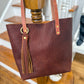Classic Tote in Cherry Mahogany Full Grain Bison
