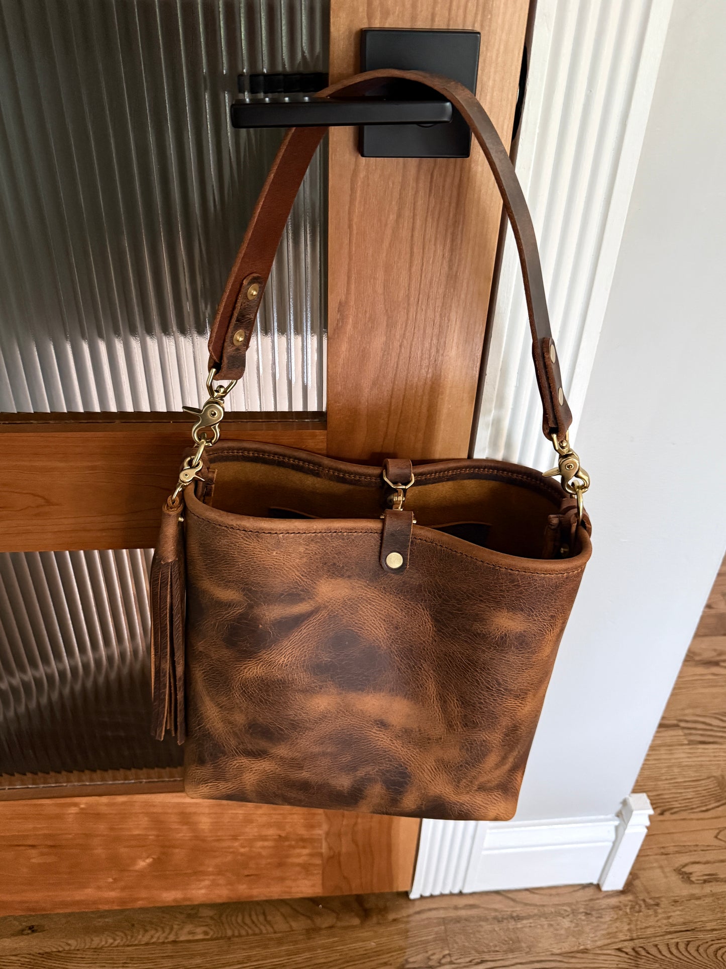 Hobo Bucket in Old Soul Full Grain Leather