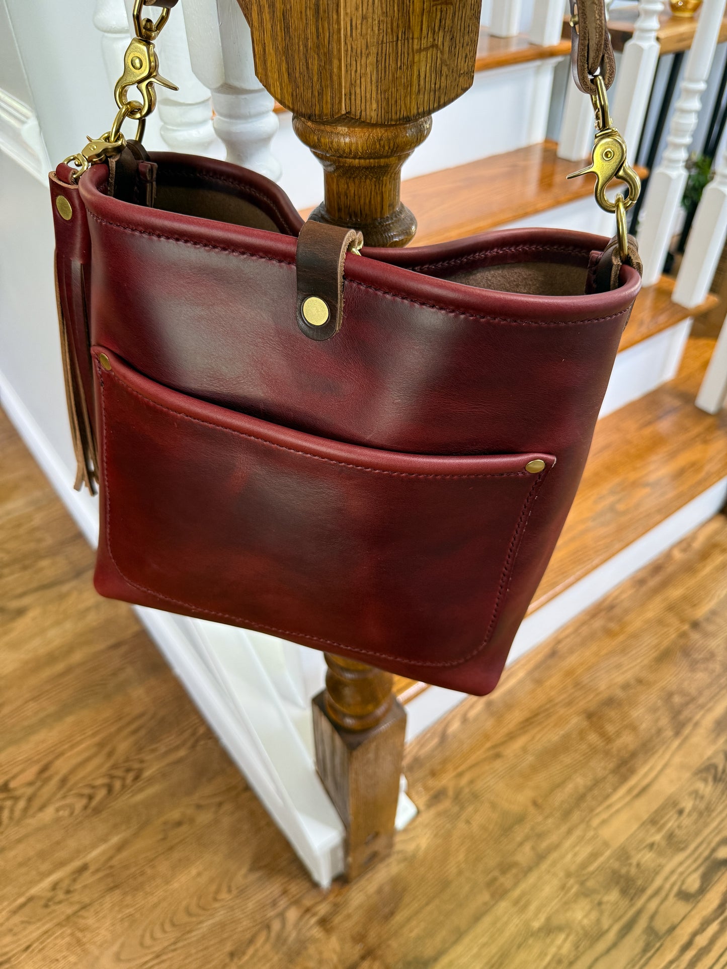 *See Description* Bennett “shorty” Bucket in Burgundy Chromexcel Horween