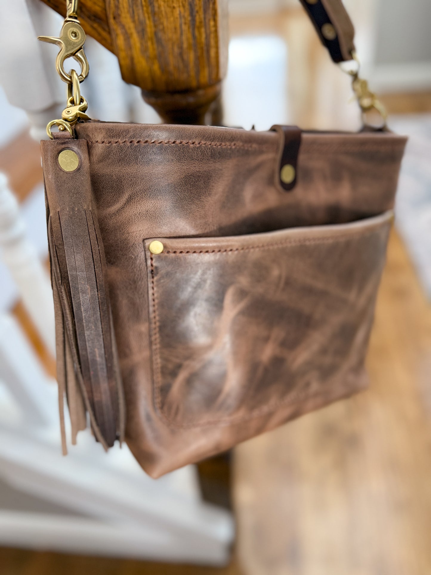 Bennett “shorty” Bucket in Horween Krypto Vetiver Leather