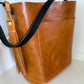 Bennett Bucket in Italian Honey Saffron Vegetable Tanned Leather