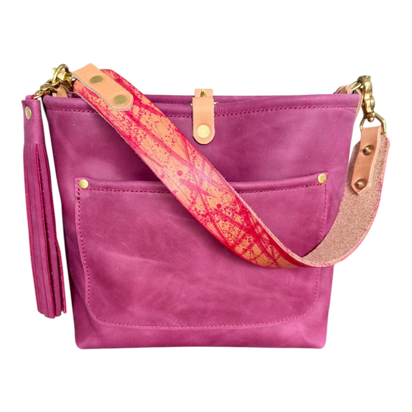 Bennett “shorty” Bucket in Electric Pink Full Grain Leather