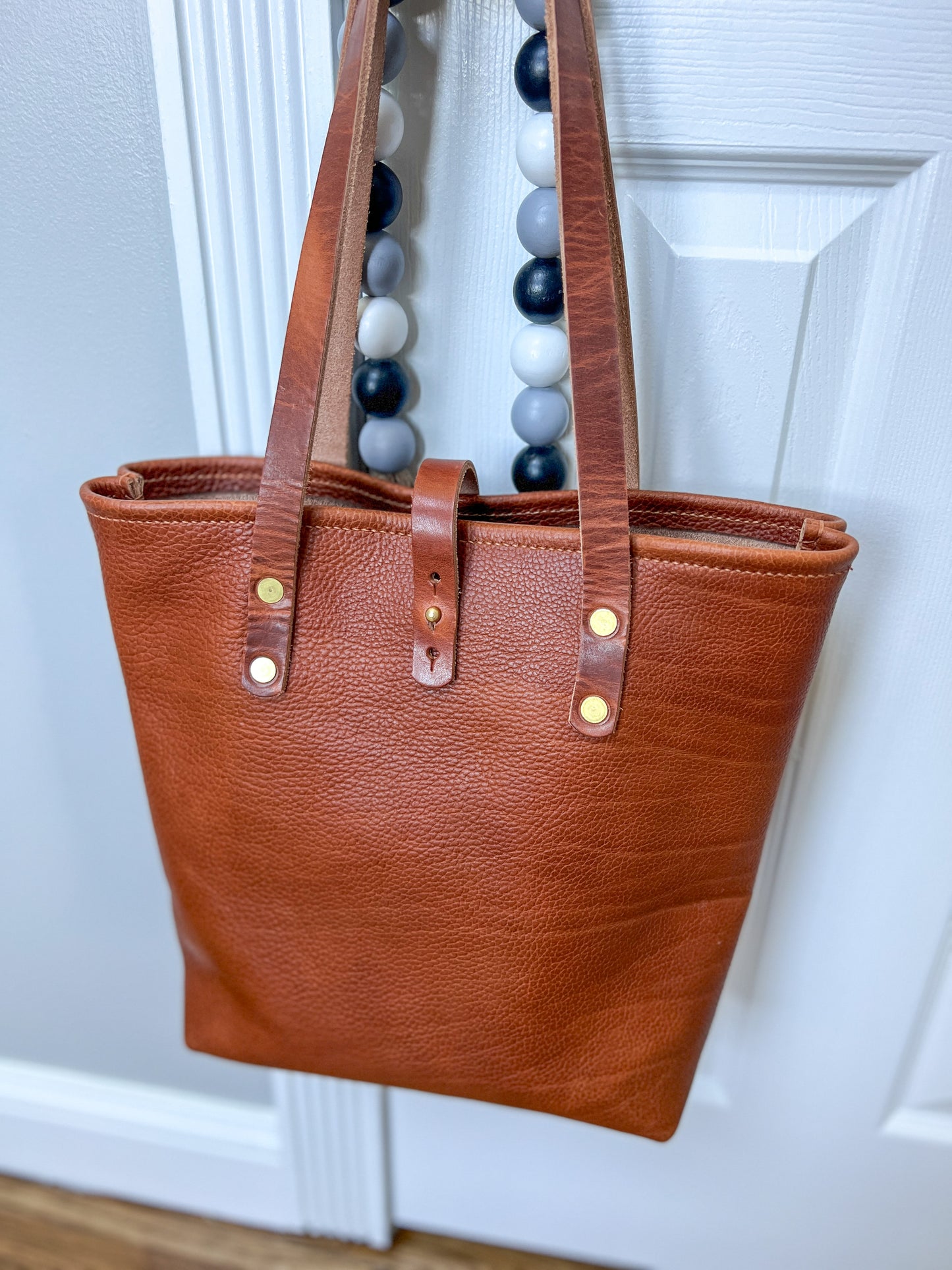 Tall Tote in Horween Montana Cognac