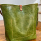 Hobo Bucket in Green Vegetable Tanned Full Grain Leather