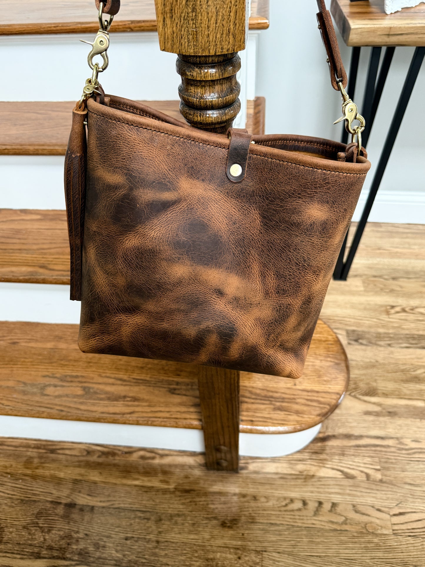Hobo Bucket in Old Soul Full Grain Leather