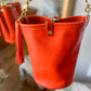 O Ring Bucket Bag in Mandarin Vachetta