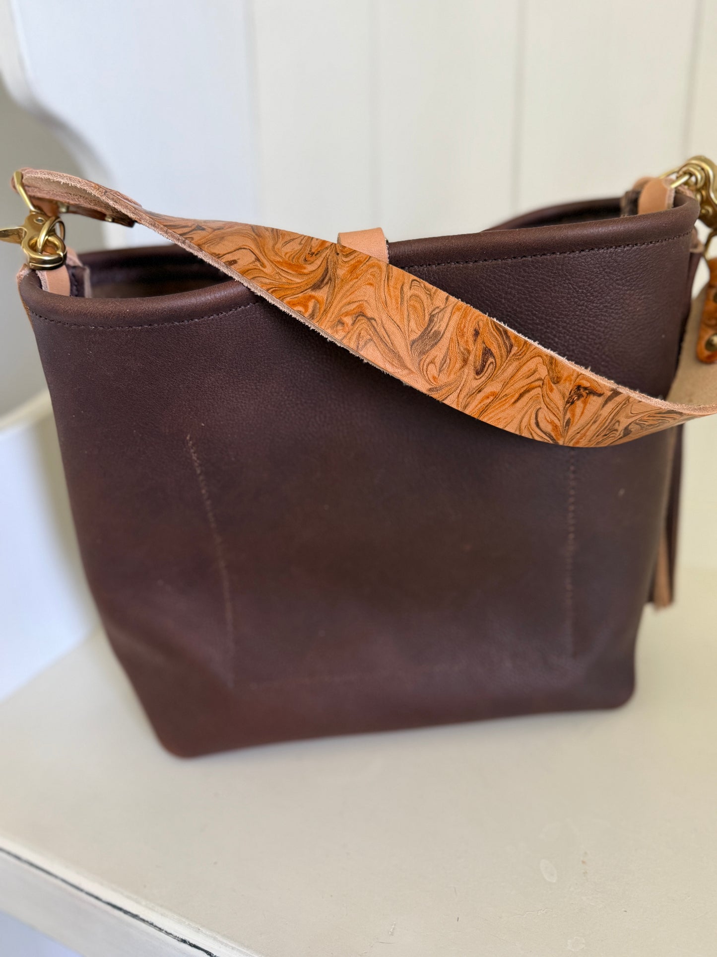 Hobo Bucket Horween Chocolate Full Grain Leather