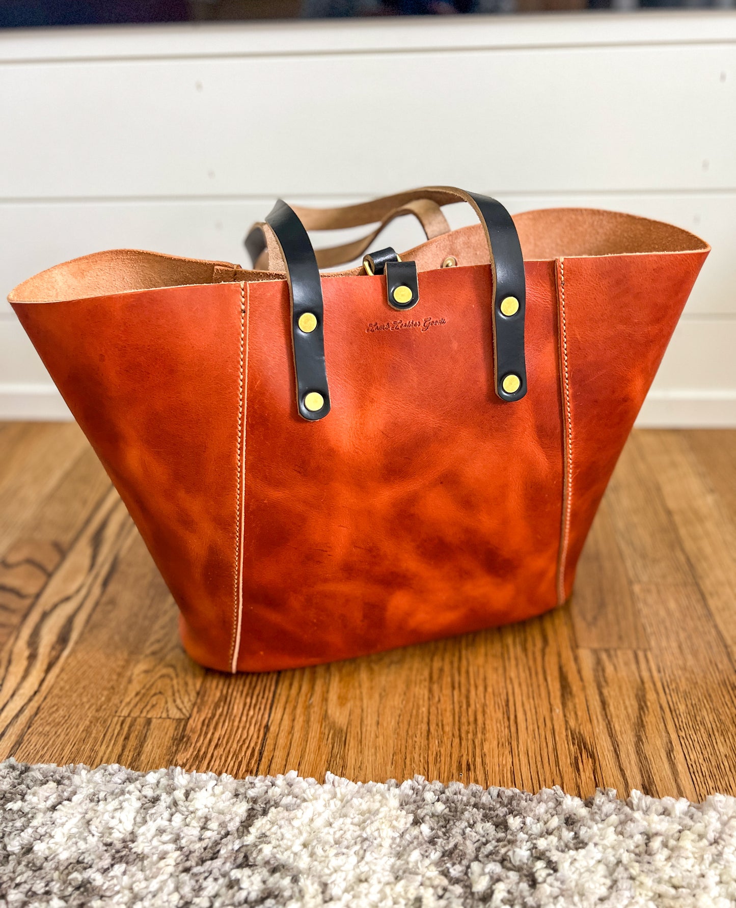 Large Shopper Tote in Horween English Tan Derby Leather