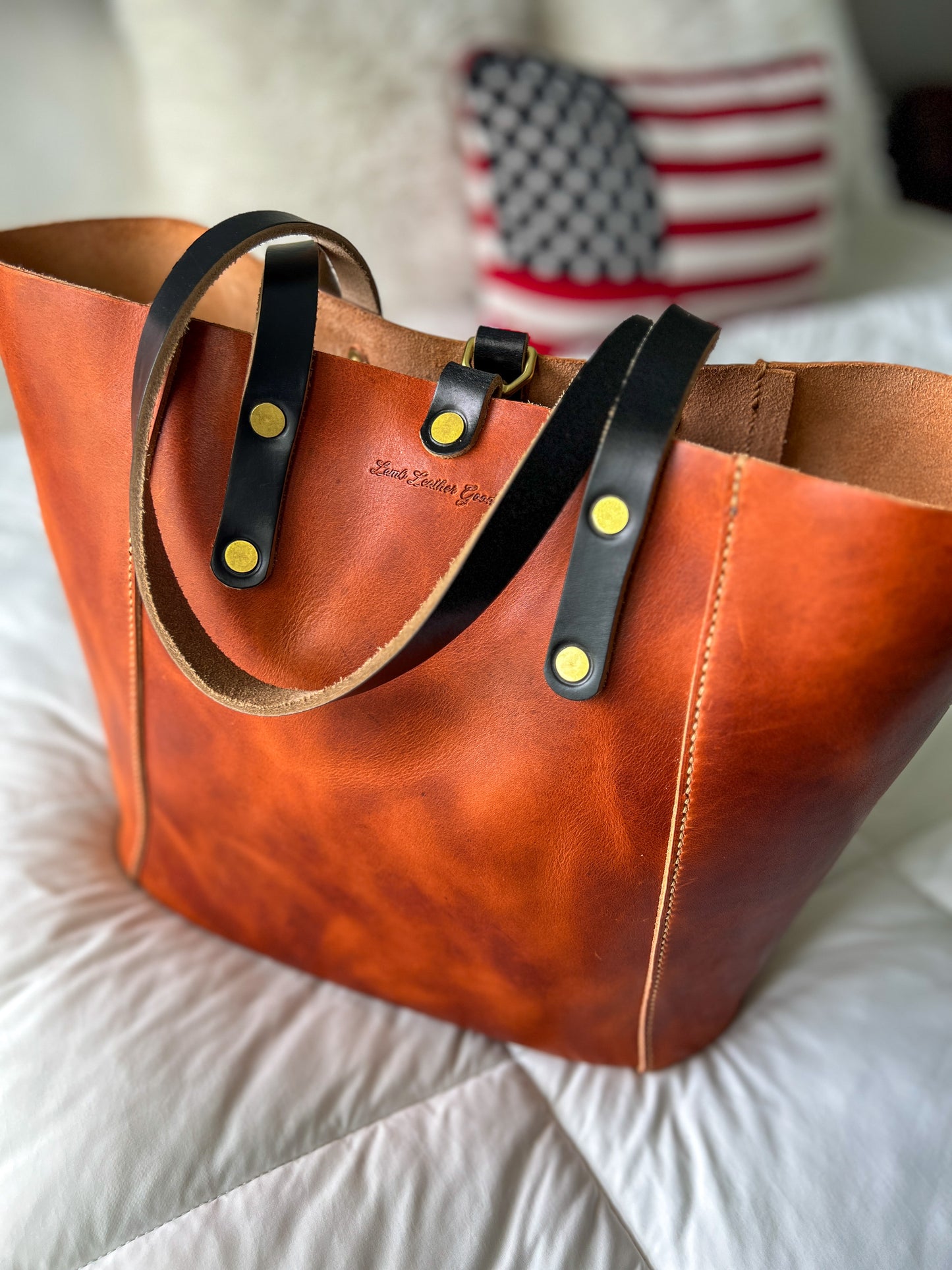 Large Shopper Tote in Horween English Tan Derby Leather