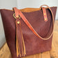 Classic Tote in Cherry Mahogany Full Grain Bison