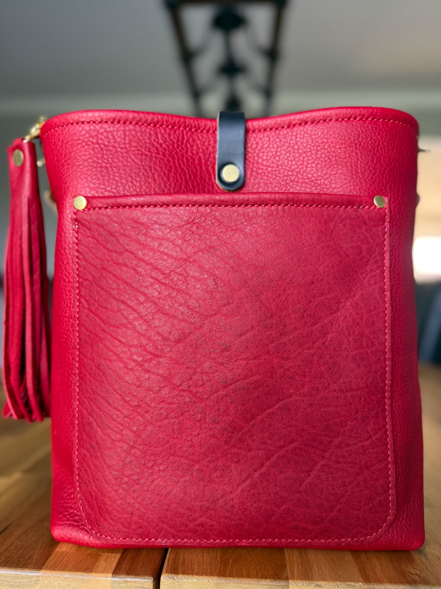 Bennett Bucket in Full Grain Red Bison