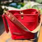 Bennett Bucket in Ruby Vachetta
