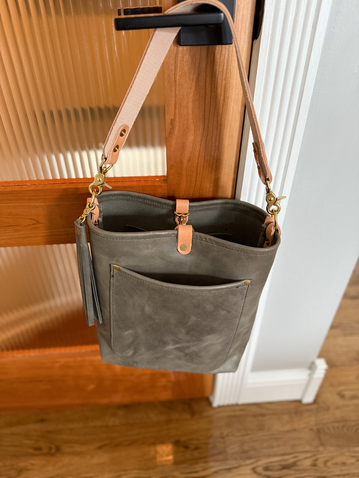 Bennett Bucket in Seagrass Derby Horween