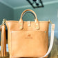 Brookie Medium Crossbody Tote in Natural Italian Full Grain Vegetable Tanned Leather