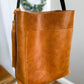 Bennett Bucket in Italian Honey Saffron Vegetable Tanned Leather