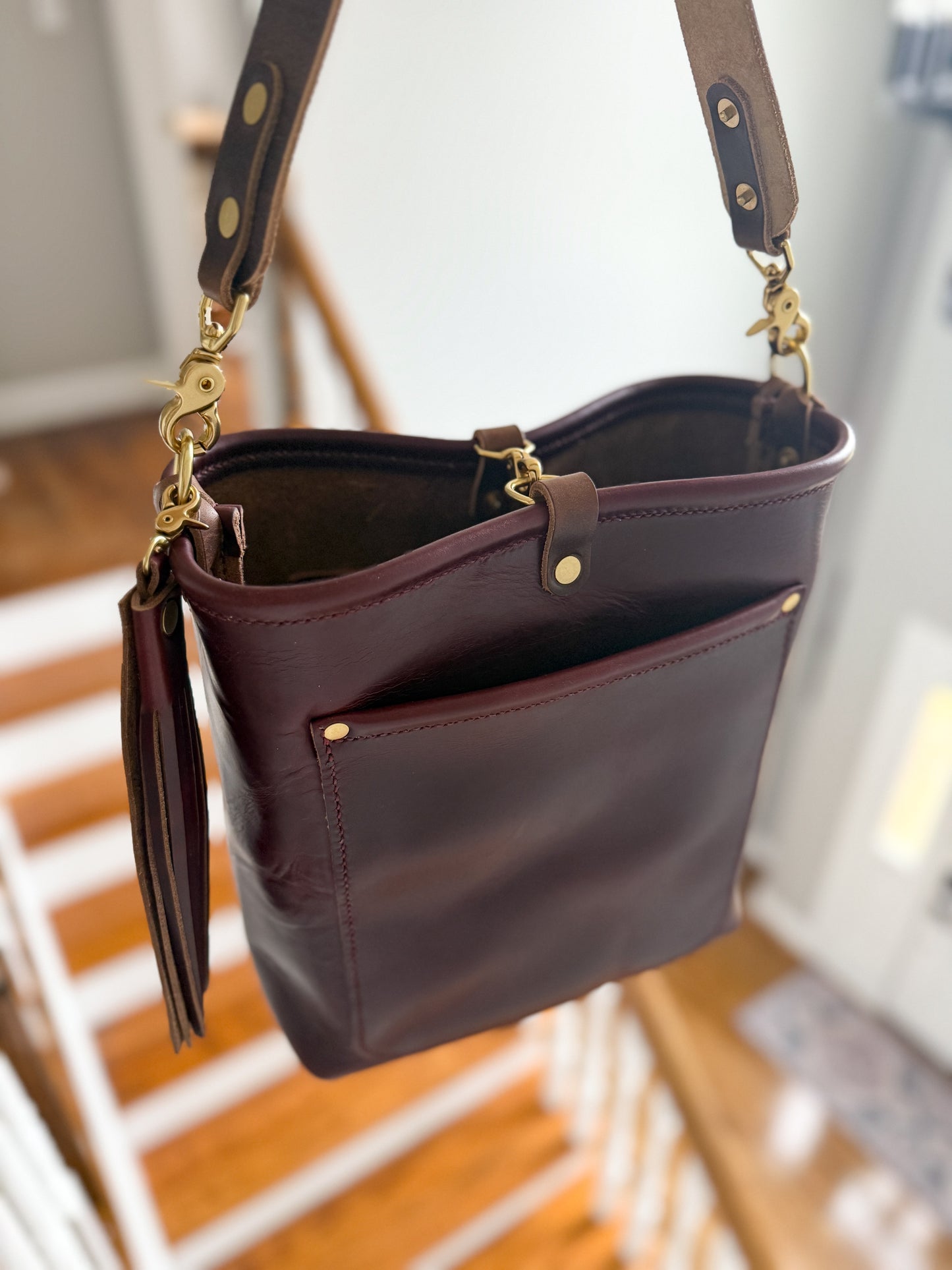 Bennett Bucket in Black Cherry Horween Chromexcel