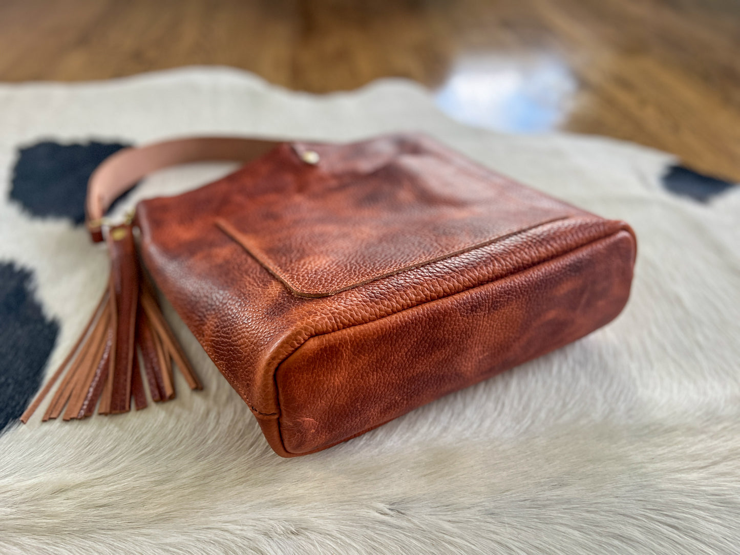 Brycen Bucket in Full Grain Horween English Tan Derby-Special Edition