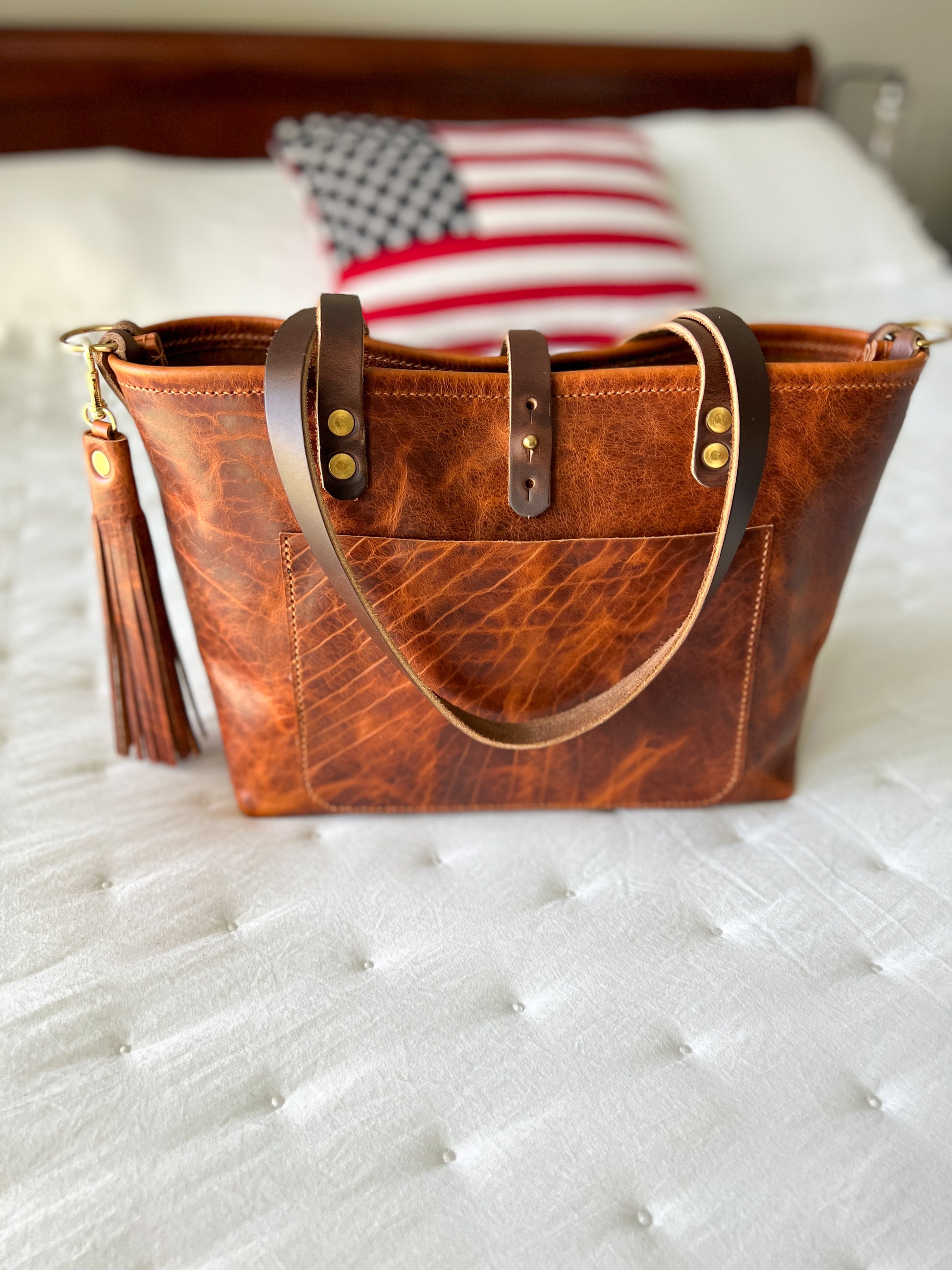 East-West Tote in Maple Glazed Bison