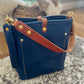 Bennett Bucket in Italian Denim Blue Vachetta Leather