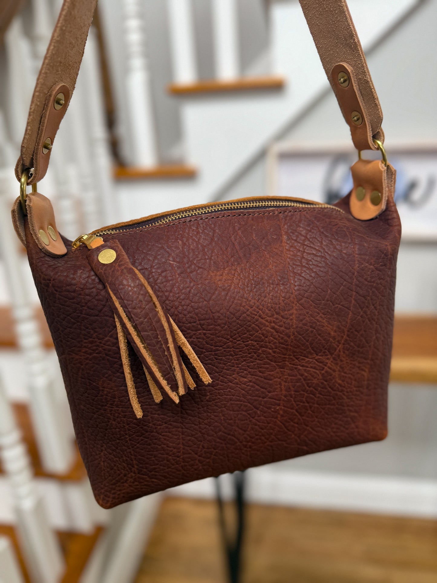 NEW Heidi Hobo Sling in Maple Cherry Shrunken Bison