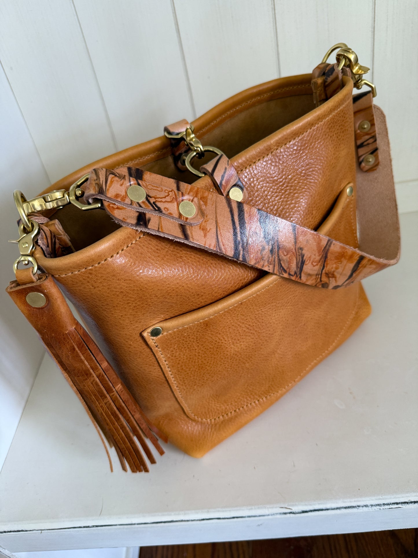 Bennett “shorty” Bucket in Honey Saffron Italian Leather