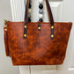 East-West Tote in Full Grain Hot Coals Leather