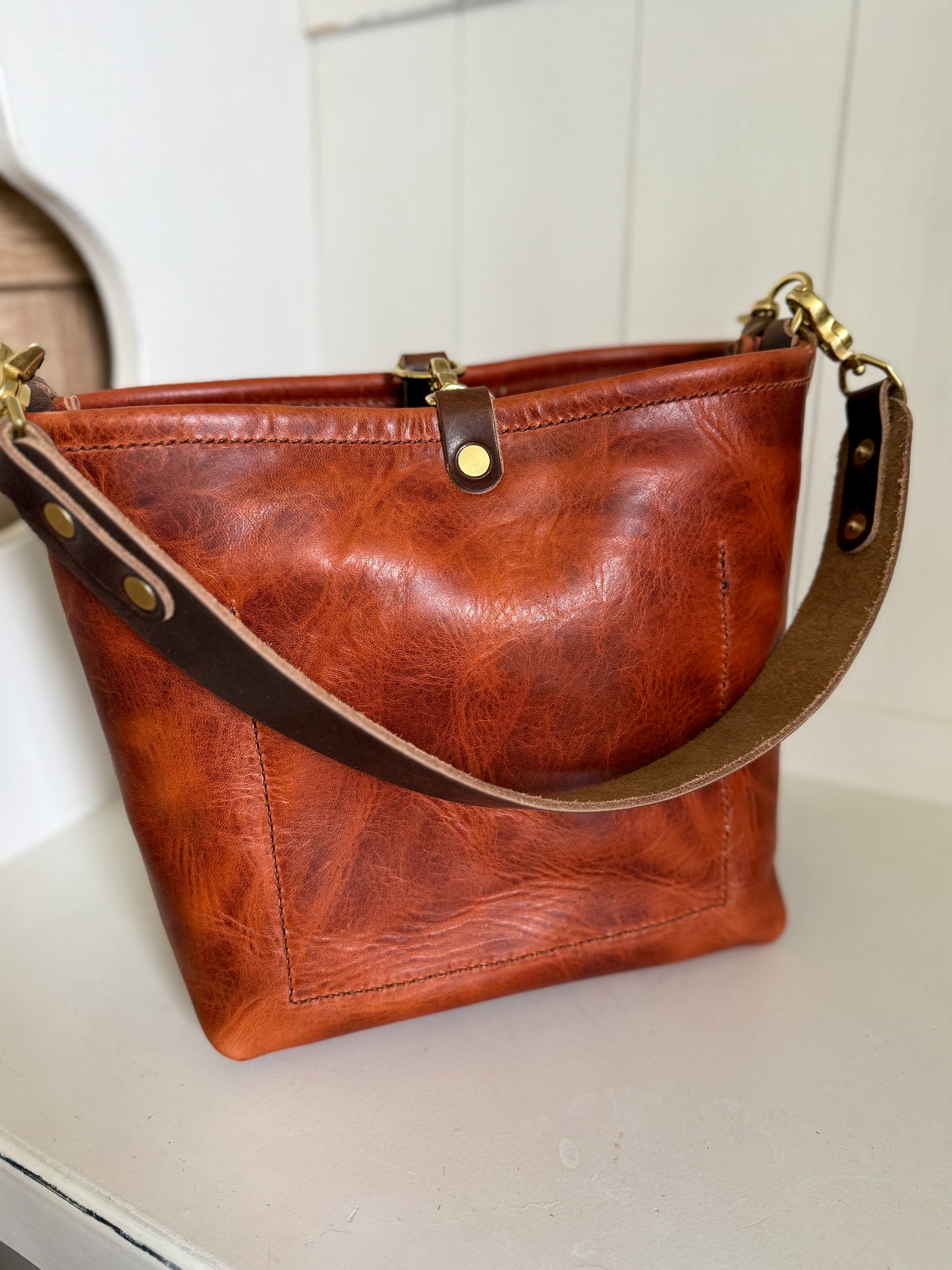 Bennett “shorty” Bucket in Horween English Tan