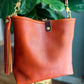Hobo Bucket in Dark Ginger Vachetta