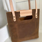 Utility Tote in Tobacco and Vachetta Leather