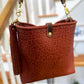 Hobo Bucket in Chestnut Full Grain Bison Leather