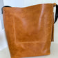 Bennett Bucket in Italian Honey Saffron Vegetable Tanned Leather