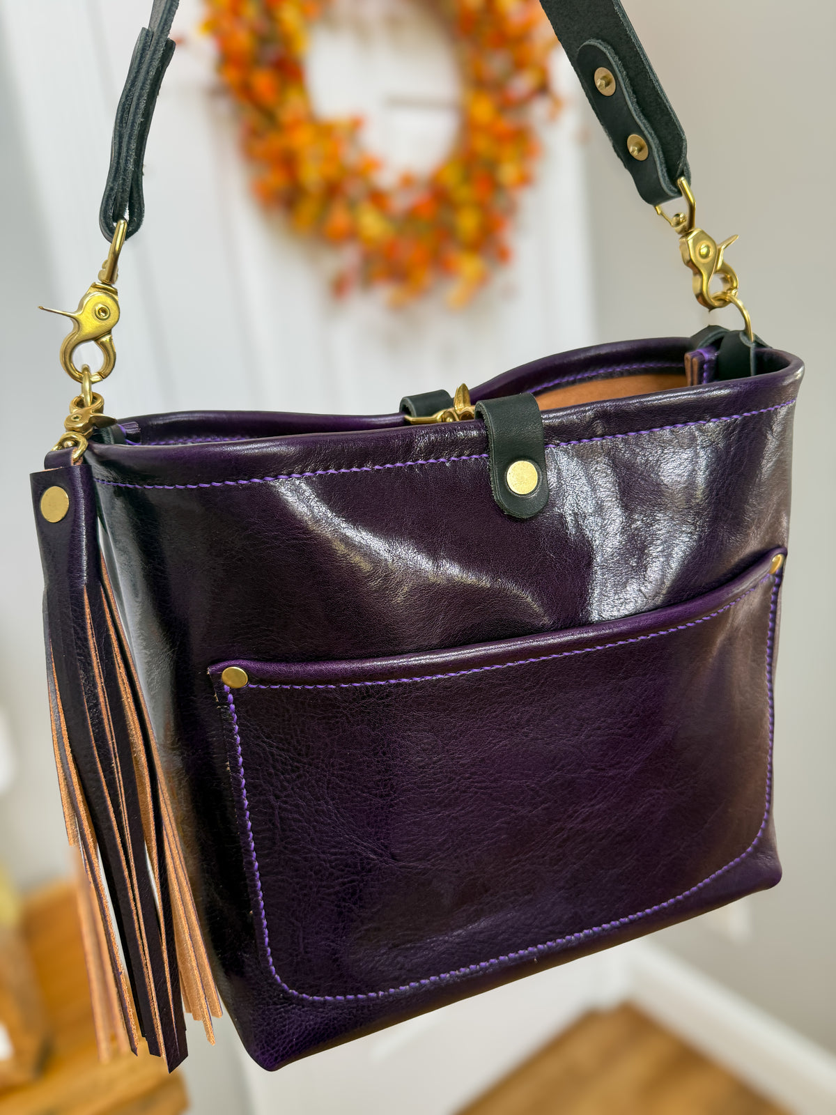 Bennett “shorty” Bucket in Eggplant Cuoio Italian Leather