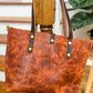 East-West Tote in Full Grain Hot Coals Leather