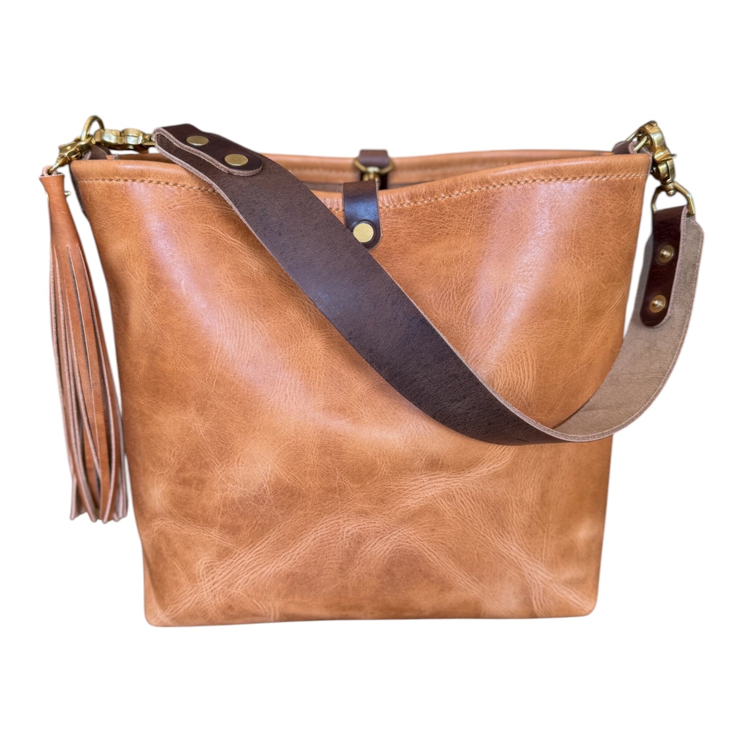 Hobo Bucket in Light Natural Horween Derby