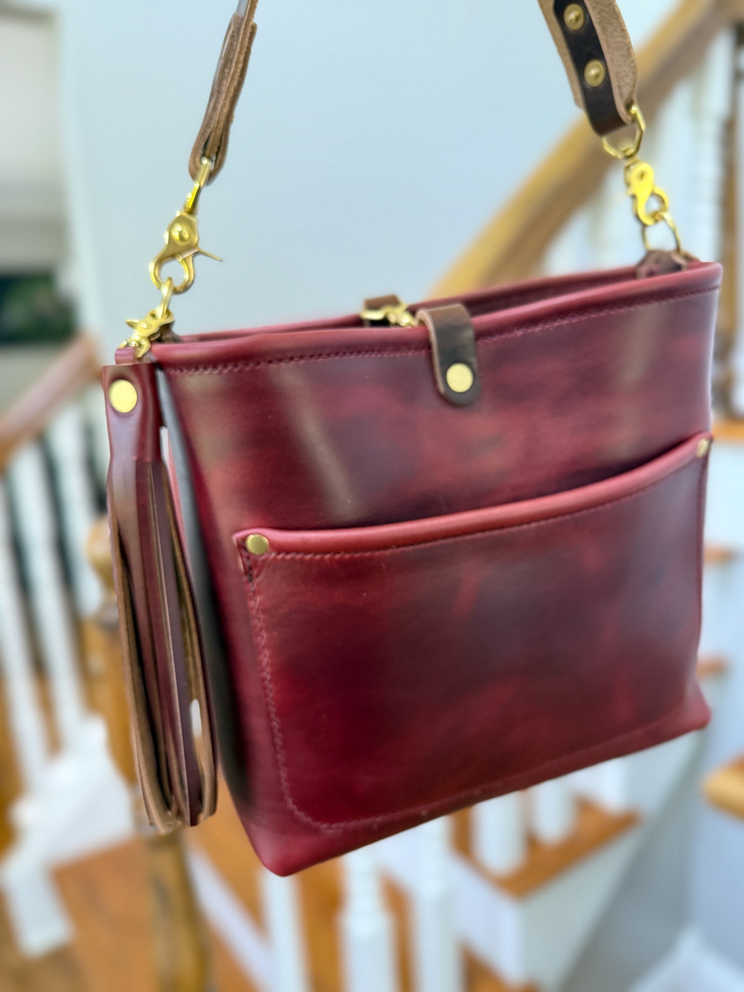 *See Description* Bennett “shorty” Bucket in Burgundy Chromexcel Horween