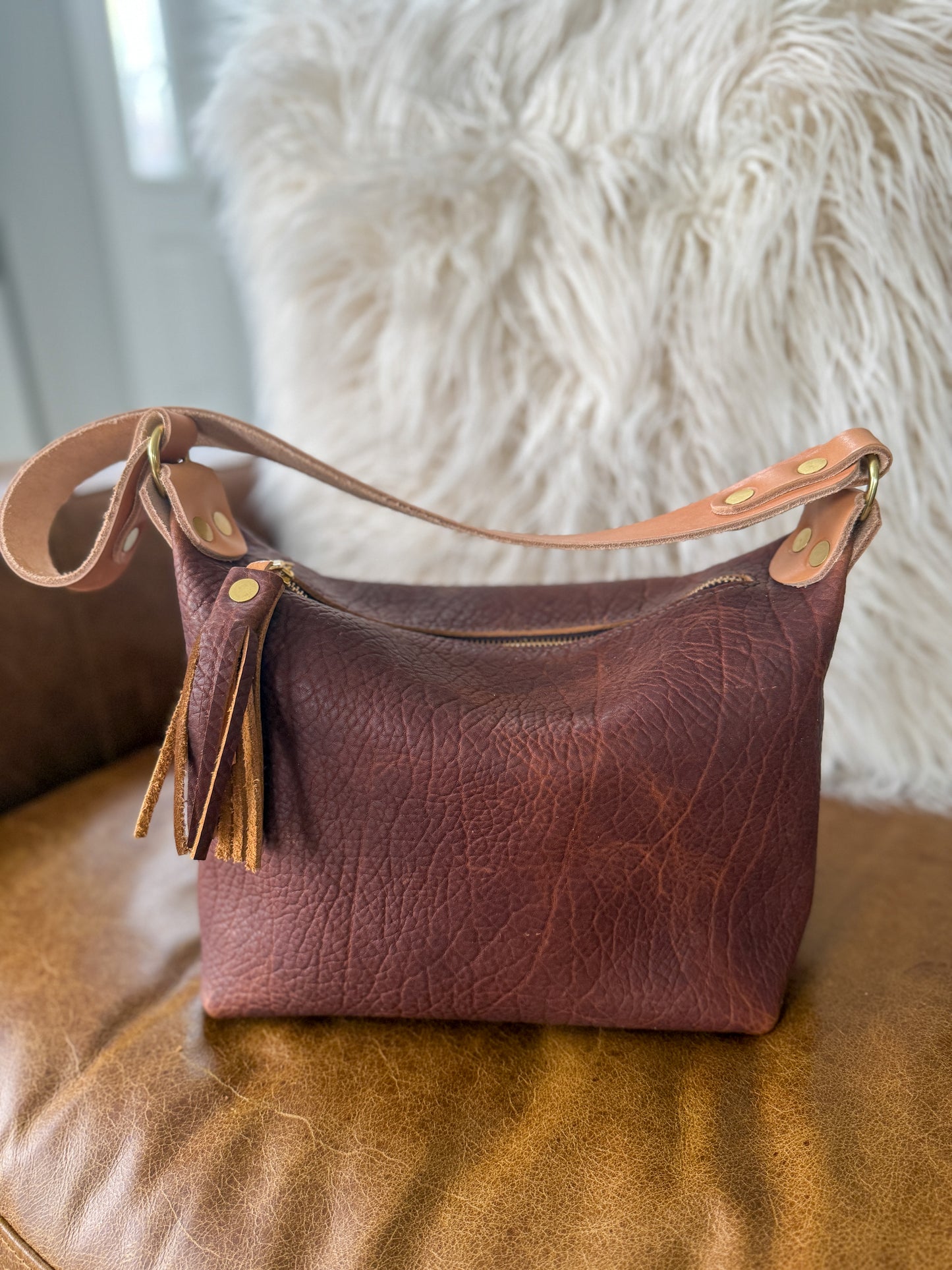 NEW Heidi Hobo Sling in Maple Cherry Shrunken Bison