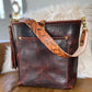 Bennett Bucket in Coffee Full Grain Bison Leather w/Dyed Strap