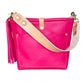 Bennett “shorty” Bucket in Fuscia Vachetta (non-milled)