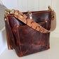 Bennett Bucket in Coffee Full Grain Bison Leather w/Dyed Strap
