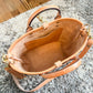 Brookie Medium Crossbody Tote in Natural Italian Full Grain Vegetable Tanned Leather