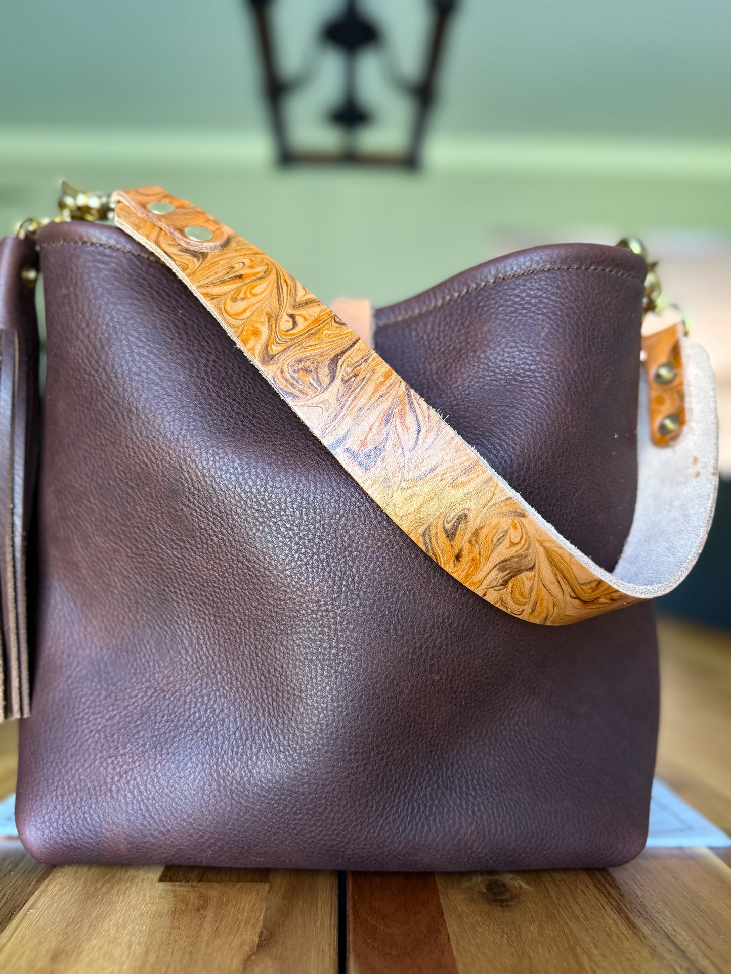 Hobo Bucket Horween Chocolate Full Grain Leather