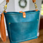 Bennett “shorty” Bucket in Turquoise Vachetta