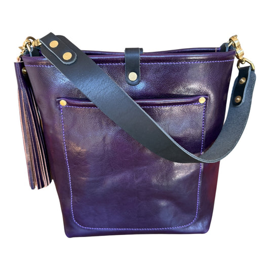 Bennett Bucket in Eggplant Cuoio Italian Leather