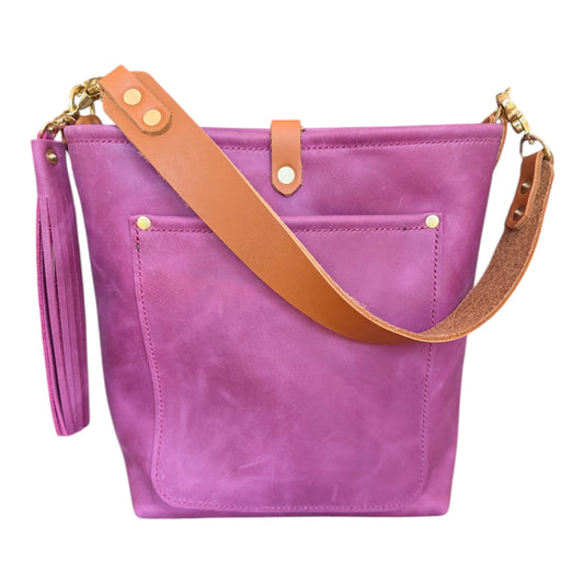 Bennett Bucket in Electric Pink Full Grain Leather