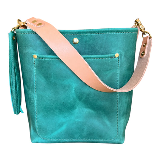 Bennett Bucket in Teal Full Grain Leather