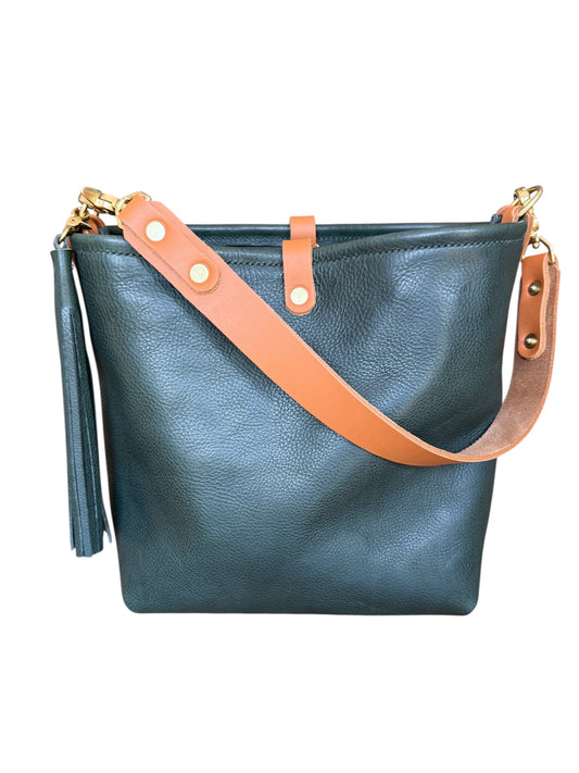 Hobo Bucket in Evergreen Vachetta