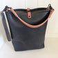 Slim Hobo Bucket in Horween Jet Black Full Grain Leather w/Hermann Oak Strap