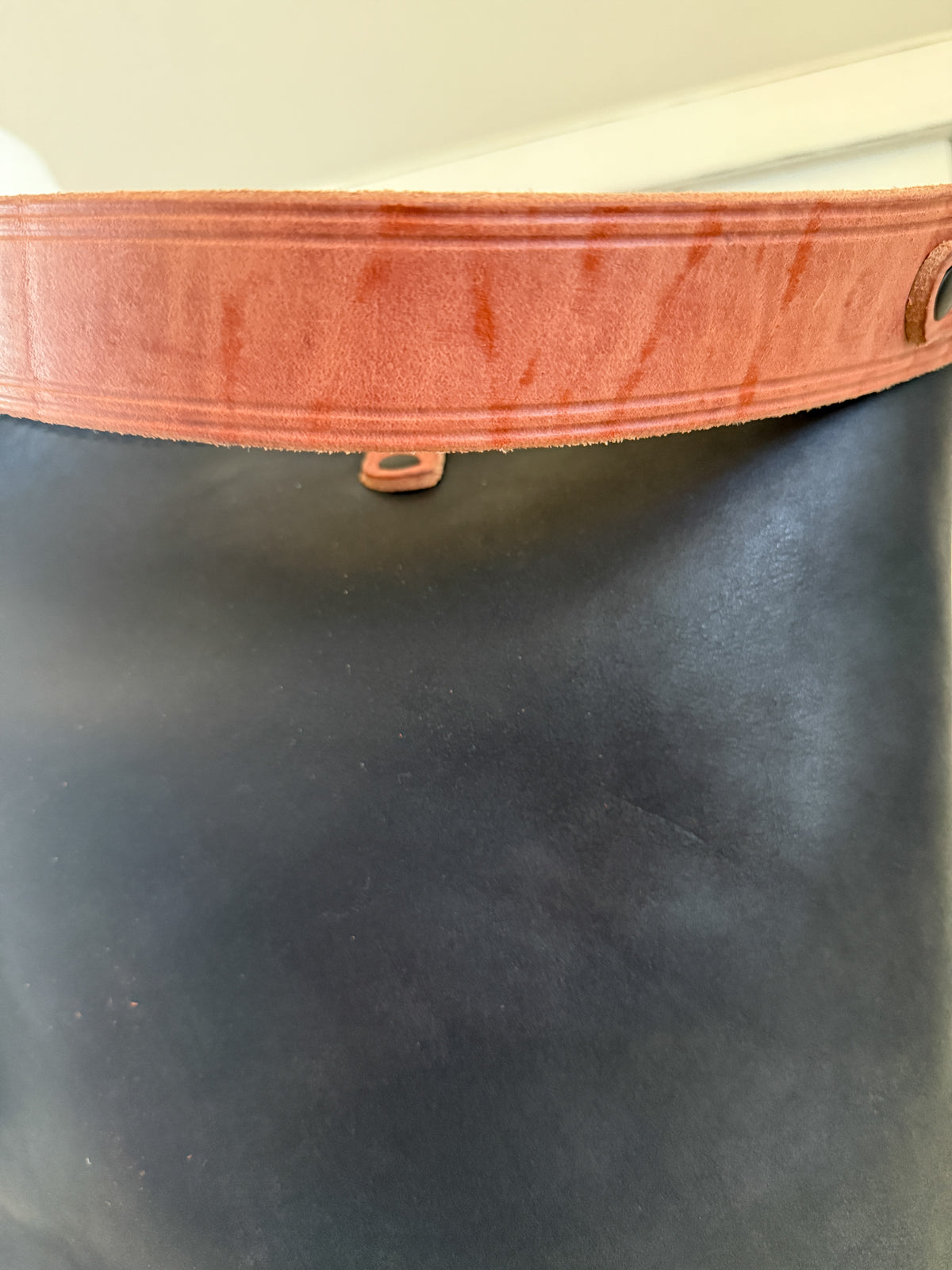 Slim Hobo Bucket in Horween Jet Black Full Grain Leather w/Hermann Oak Strap